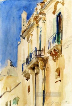 Sargent Canvas - Facade of a Palazzo Girgente Sicily John Singer Sargent